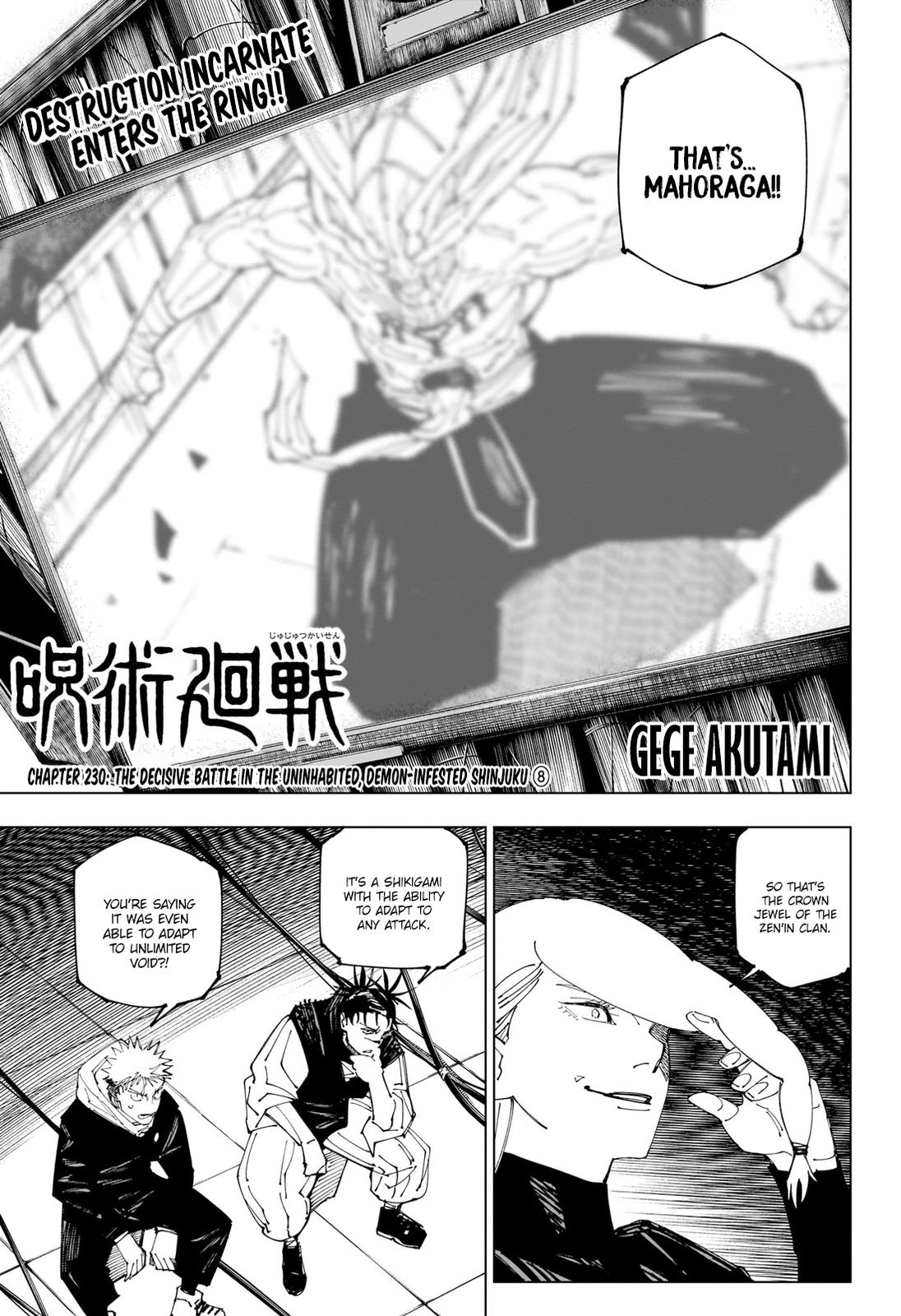Jujutsu Kaisen Manga Chapter - 230 - image 1